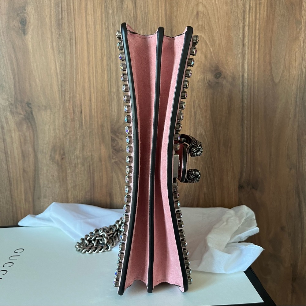 Gucci Dionysus NEW With BOX Small Crystal Light Pink Peony Suede Bag 2018 - Picture 12 of 16